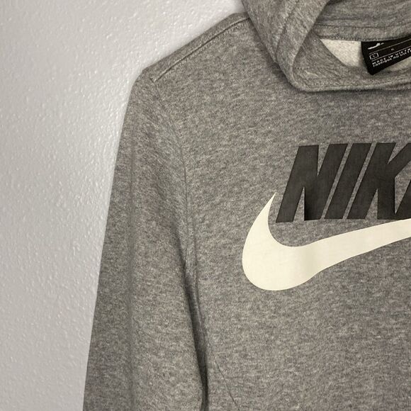 Gray Nike Kangaroo Pouch Hoodie Size Large Kids Unisex - Picture 5 of 10